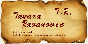 Tamara Ravanović vizit kartica